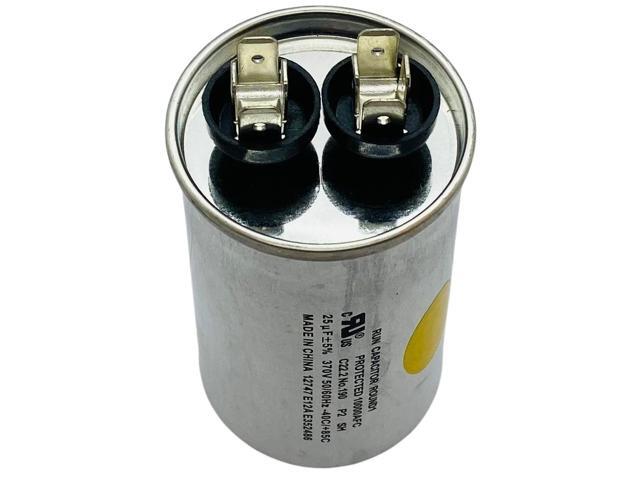 Run Capacitor, Round, 25 Mfd., 370 Volt, CR25X370R