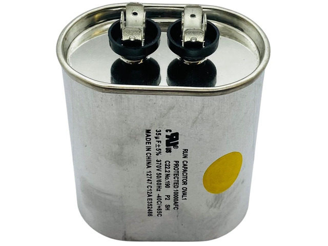 Run Capacitor, Oval, 35 Mfd., 370 Volt, CR35X370