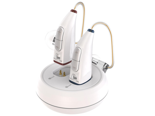 Rechargeable Hearing Aids for Seniors - (Pair) Digital Binaural Behind-the-Ear Personal Sound Amplification Aid Device, Long Lasting Battery,...
