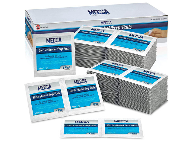 Alcohol Prep Pads - Box of 1000 - Saturated 70% Isopropyl Alcohol Wipes, Individually Wrapped Moistened Swab Pad, 2-Ply Cotton