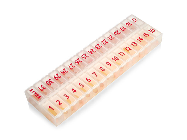 Large Pill Organizer Monthly 32 Compartments - 30 Day Pill Organizer 1 Time A Da