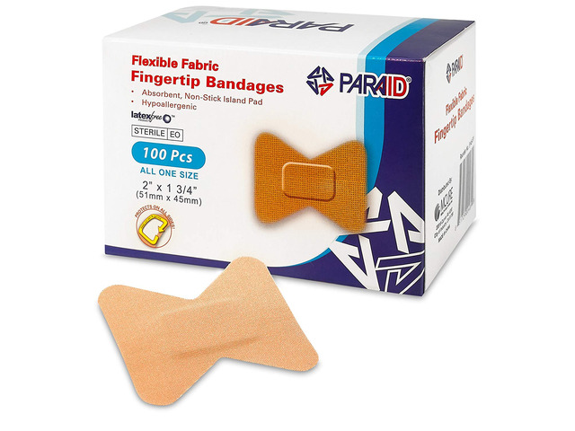Flexible Fabric Bandages - Flex Fabric Adhesive Bandages Finger-Tip Bandages for