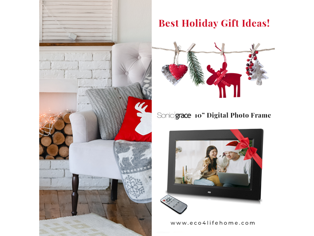Sonicgrace 10.1" DIGITAL PHOTO FRAME with Remote Control, 16:9 LCD Screen, Photo only, slide show, Support SD card, USB slot, Built in Calendar and...
