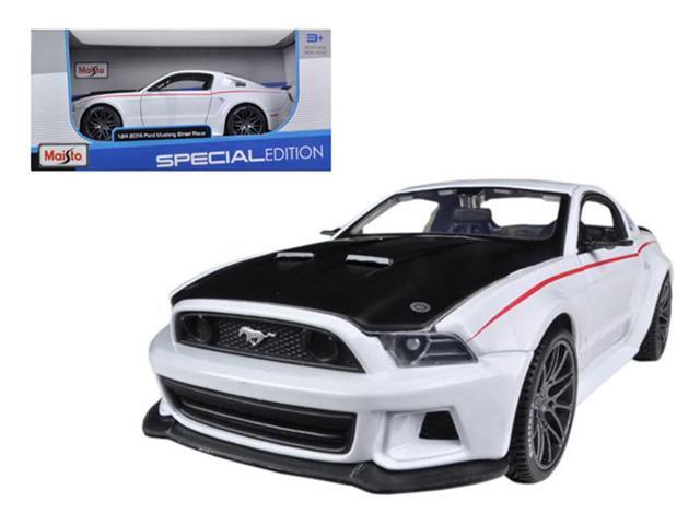 2014 Ford Mustang 'Street Racer' White with Black Hood 'Special Edition' Series 1/24 Diecast Model Car by Maisto
