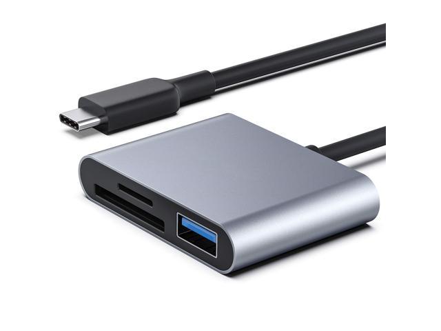USB C to SD/MicroSD Card Reader, Nurbenn USB Type C[Thunderbolt 3] SD Adapter Compatible for MacBook Pro, MacBook, MacBook Air/iPad Pro 2018.