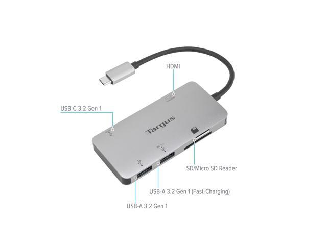 Targus USB-C Multi-Port Single Video Adapter and Card Reader with 100W PD Pass-Thru - ACA953USZ