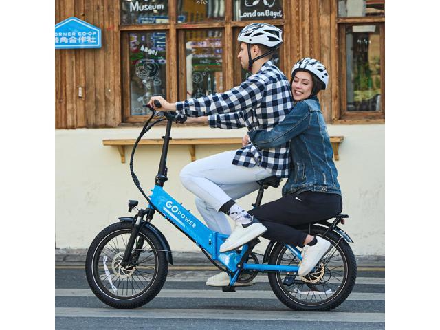 GoPowerBike GoPlus Folding Electric Bike 20' Fat Tire eBike 500W Motor, 20mph Top Speed 45+ Mile Range, 5 Pedal-Assist Levels Removable...