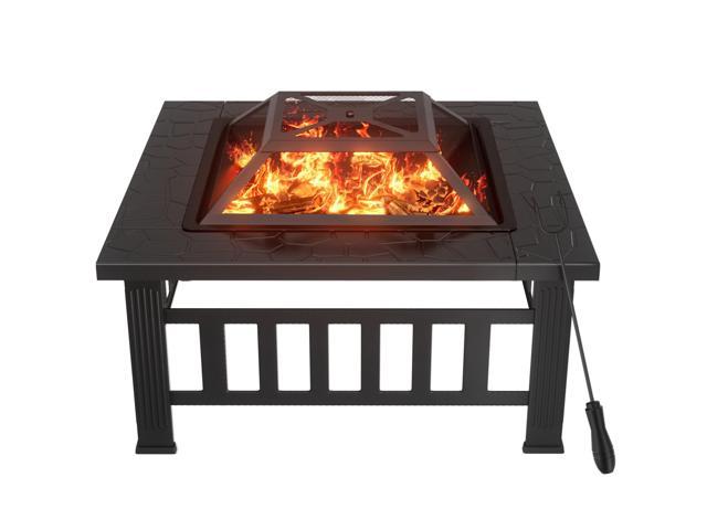 Photos - Patio Heater Devoko 32 inch Metal Outdoor Fire Pit Table Multiuse Square Patio BBQ Fire
