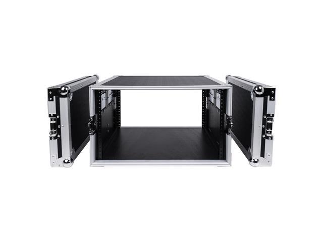 Sound Town 6U PA/DJ Rack/Road Case, 6-Space, with 17 Depth, Plywood, Metal Ball Corners (STRC-6U)