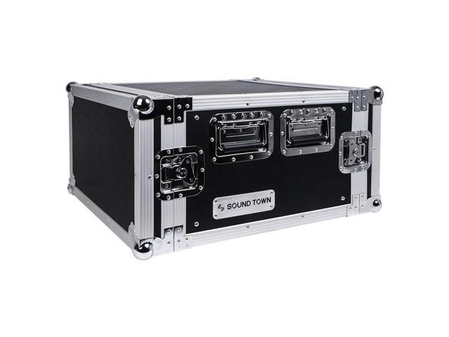 Sound Town 6U PA/DJ Rack/Road Case, 6-Space, with 17 Depth, Plywood, Metal Ball Corners (STRC-6U)