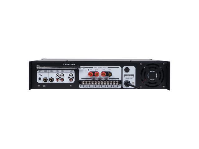 Sound Town 180 Watts 6-Zone 70V/100V Commercial Power Amplifier with Bluetooth, for Restaurants, Lounges, Bars, Pubs, Schools and Warehouses...