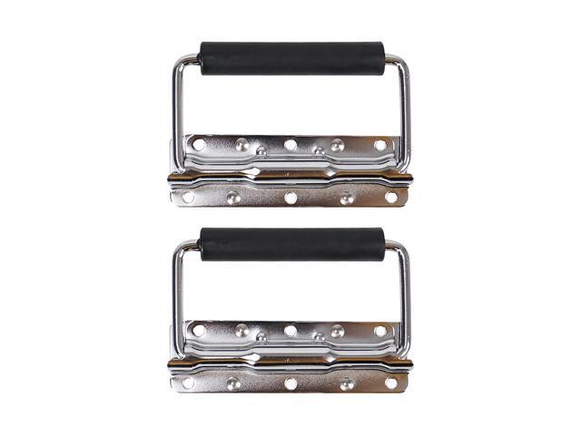 Sound Town 2-pack Spring Loaded Case Handles, Stainless Surface Mount Handle with Rubber Grip, for Rack Case, Chest, PA Speaker Cabinet, Chromed...