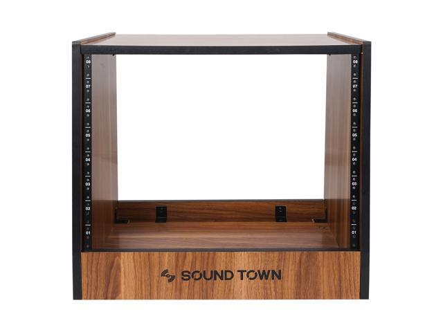 Sound Town DIY 8U Studio Rack with Furniture Grade Walnut Laminate (SDRK-8WN)