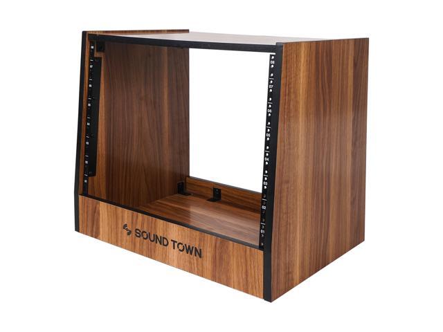 Sound Town DIY 8U Studio Rack with Furniture Grade Walnut Laminate (SDRK-8WN)