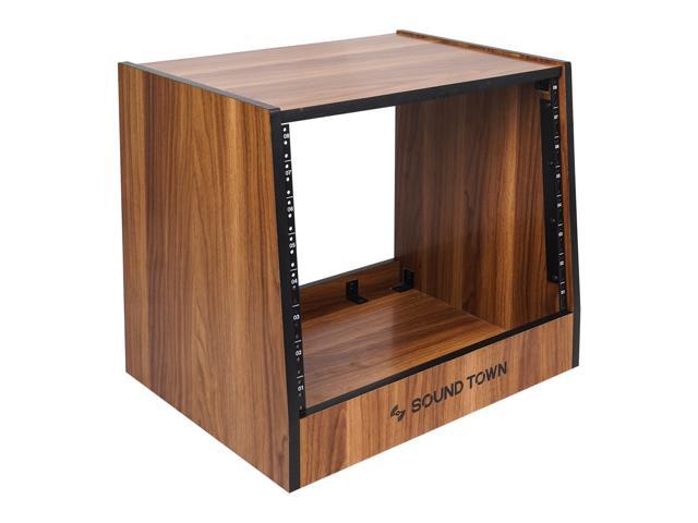Sound Town DIY 8U Studio Rack with Furniture Grade Walnut Laminate (SDRK-8WN)