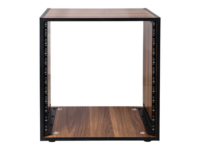 Sound Town DIY 12U Studio Rack with Furniture Grade Walnut Laminate, Rubber Feet, Casters (SDRK-12WN)