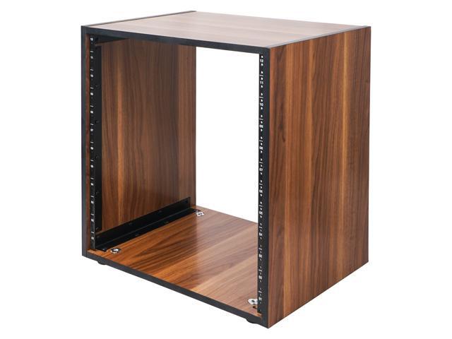 Sound Town DIY 12U Studio Rack with Furniture Grade Walnut Laminate, Rubber Feet, Casters (SDRK-12WN)