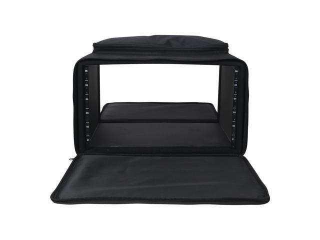 Sound Town Portable 6U Rack Bag, Soft Rack Case with 14' Rackable Depth, Plywood Rack Frame, Shoulder Strap, Accessory Pocket (STRB-616B)