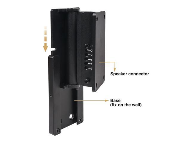 Sound Town 2-Pack Universal Speaker Wall Mount Brackets with Angle Adjustment, 4.25' x 2' Mounting Template, Black (CWB-1A-PAIR)