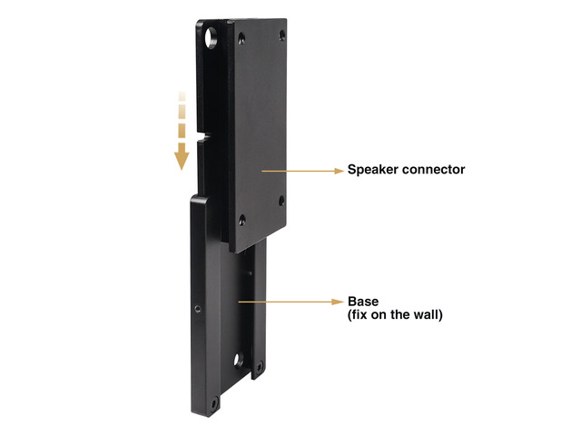 Sound Town 2-Pack Universal Speaker Wall Mount Brackets, 4.25' x 2' Mounting Template, Black (CWB-1-PAIR)
