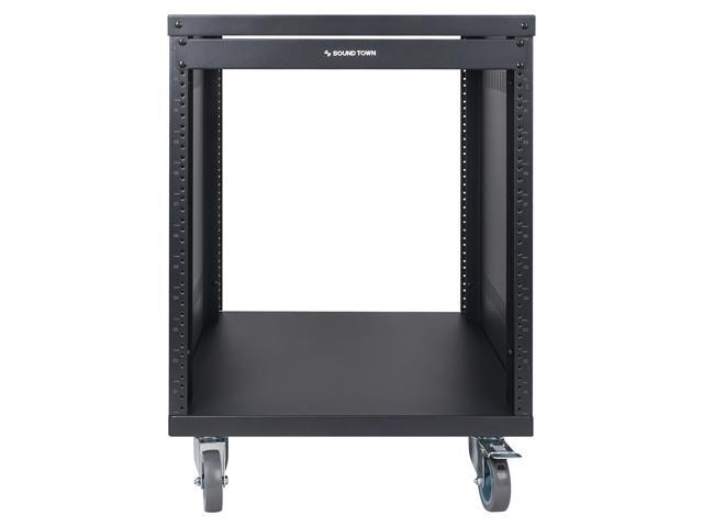 STRK-M12U Sound Town 12U Universal Steel Rack, w/ 3' Locking Casters, Vented Side Panels for Audio Video, Server and Network Equipment (STRK-M12U)