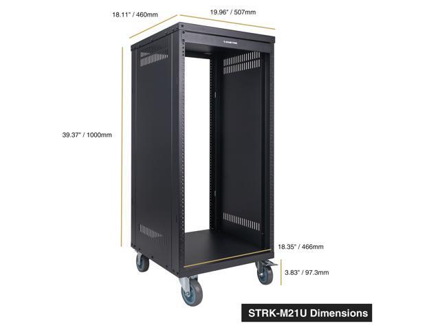 STRK-M21U Sound Town 21U Universal Steel Rack w/ 3 Locking Casters Vented Side Panels for Audio Video Server and Network Equipment (STRK-M21U) - image 6
