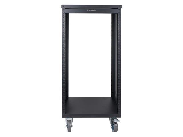 STRK-M21U Sound Town 21U Universal Steel Rack w/ 3 Locking Casters Vented Side Panels for Audio Video Server and Network Equipment (STRK-M21U) - image 2