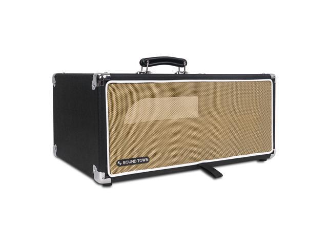 Sound Town Vintage 4U Amp Rack Case, 12.5' Depth with Rubber Feet, Dust Cover, Kickstand, Black (STVRC-4BK)