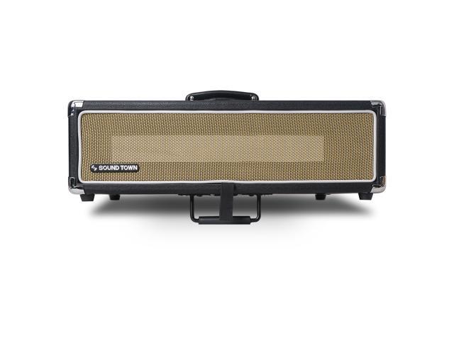 Sound Town Vintage 2U Amp Rack Case, 12.5' Depth with Rubber Feet, Dust Cover, Kickstand, Black (STVRC-2BK)