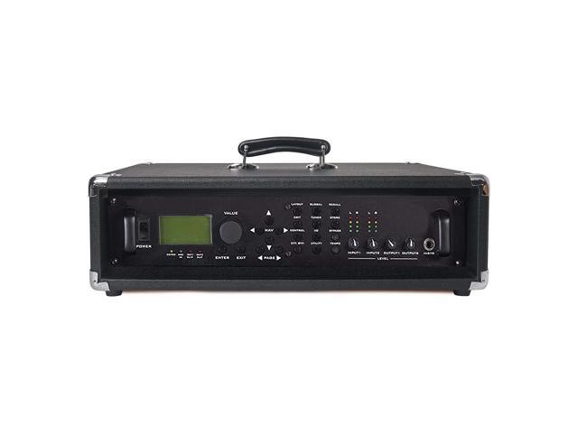 Sound Town Vintage 2U Amp Rack Case, 12.5' Depth with Rubber Feet, Dust Cover, Kickstand, Black (STVRC-2BK)
