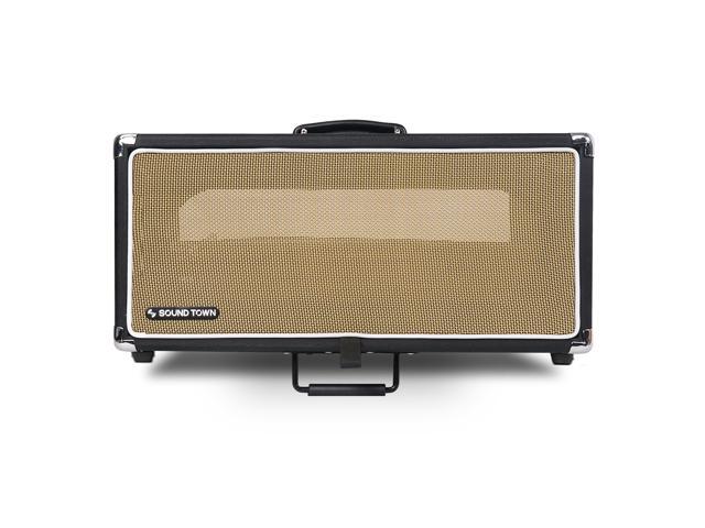 Sound Town Vintage 4U Amp Rack Case, 12.5' Depth with Rubber Feet, Dust Cover, Kickstand, Black (STVRC-4BK)