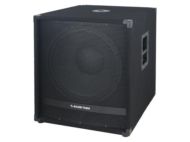 Sound Town Pair of 15' 1800W Powered Subwoofers with Class-D Amplifiers, 4' Voice Coils, High-Pass Filters (METIS-15PWG-PAIR)