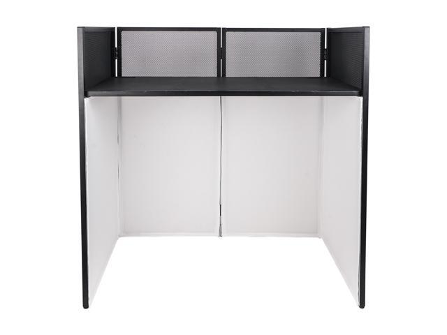 Sound Town Professional DJ Facade with 180-Degree Hinges, Carry Bags, Black and White Scrim Panels (STDJB-4020)