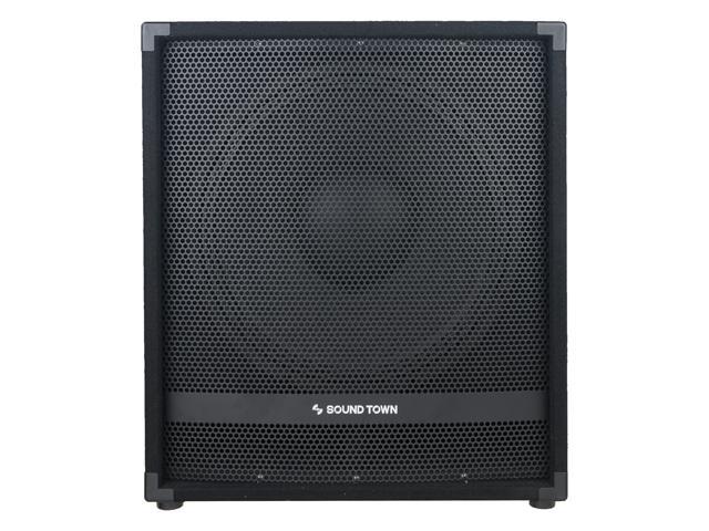 Sound Town Pair of 15' 1800W Powered Subwoofers with Class-D Amplifiers, 4' Voice Coils, High-Pass Filters (METIS-15PWG-PAIR)