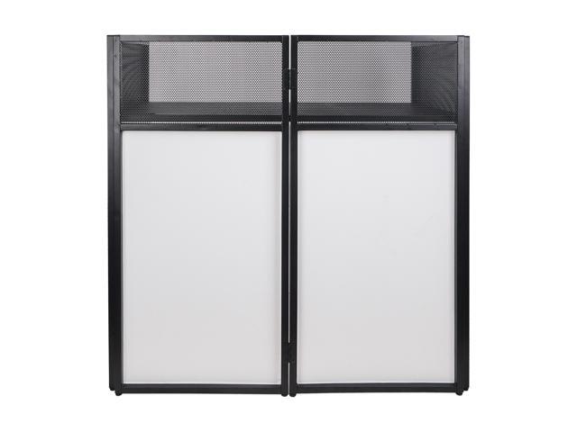 Sound Town Professional DJ Facade with 180-Degree Hinges, Carry Bags, Black and White Scrim Panels (STDJB-4020)