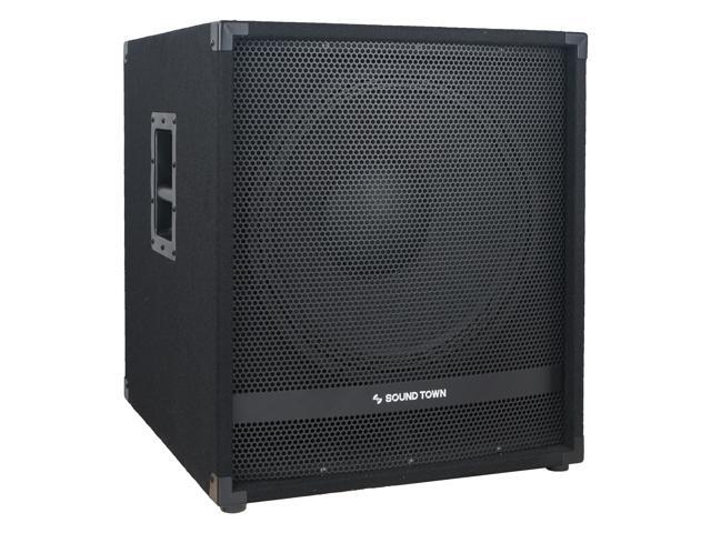 Sound Town Pair of 15' 1800W Powered Subwoofers with Class-D Amplifiers, 4' Voice Coils, High-Pass Filters (METIS-15PWG-PAIR)