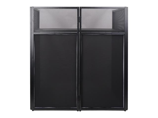 Sound Town Professional DJ Facade with 180-Degree Hinges, Carry Bags, Black and White Scrim Panels (STDJB-4020)