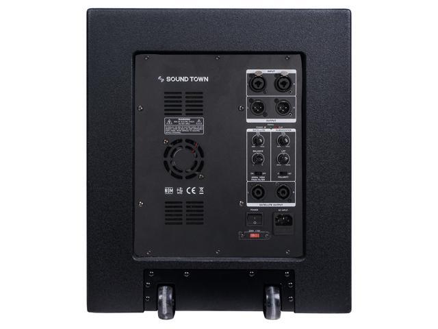 Sound Town 2-Pack 15 3200 Watts Powered PA DJ Subwoofers with Speaker Outputs Plywood Enclosure and Wheels Black (CARPO-15SPW-PAIR) - image 9