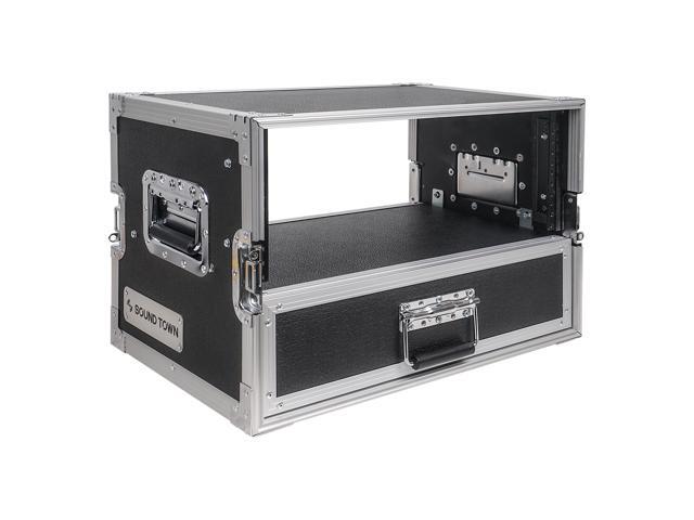 Sound Town 4U Rack Case with 2U Rack Drawer for 19' Amps/Mixers/Microphone Receivers (STRC-4U2DR)