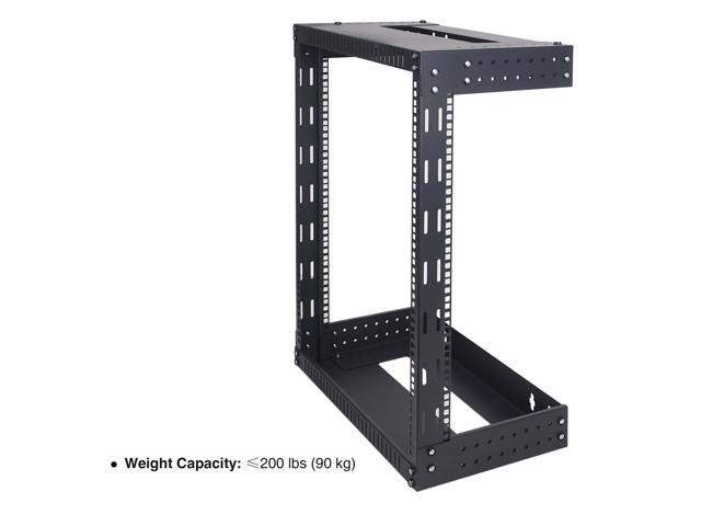 Sound Town 2-Post 15U Wall-Mount Open Frame Server and Network Equipment Rack with Adjustable Depth 12'-20' (ST2PWOR-A15U)