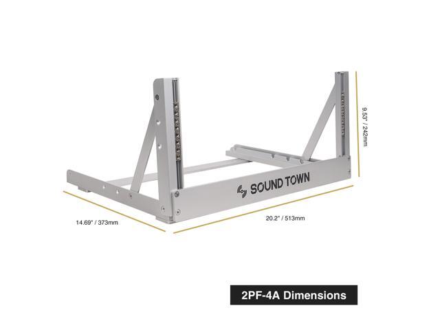 Sound Town 4U Aluminum 2-Post Desktop Open-Frame Rack, Angle Adjustable, for Audio/Video, Network Switches, Routers, Patch Panels (2PF-4A)