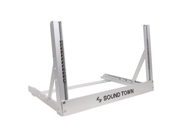 Sound Town 6U Aluminum 2-Post Desktop Open-Frame Rack, Angle Adjustable, for Audio/Video, Network Switches, Routers, Patch Panels (2PF-6A)