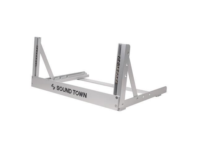 Sound Town 4U Aluminum 2-Post Desktop Open-Frame Rack, Angle Adjustable, for Audio/Video, Network Switches, Routers, Patch Panels (2PF-4A)