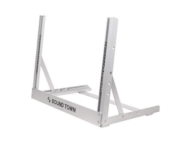 Sound Town 8U Aluminum 2-Post Desktop Open-Frame Rack, Angle Adjustable, for Audio/Video, Network Switches, Routers, Patch Panels (2PF-8A)