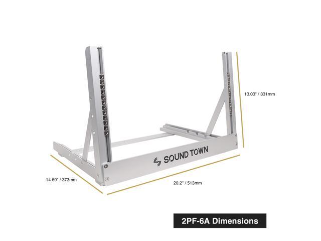 Sound Town 6U Aluminum 2-Post Desktop Open-Frame Rack, Angle Adjustable, for Audio/Video, Network Switches, Routers, Patch Panels (2PF-6A)