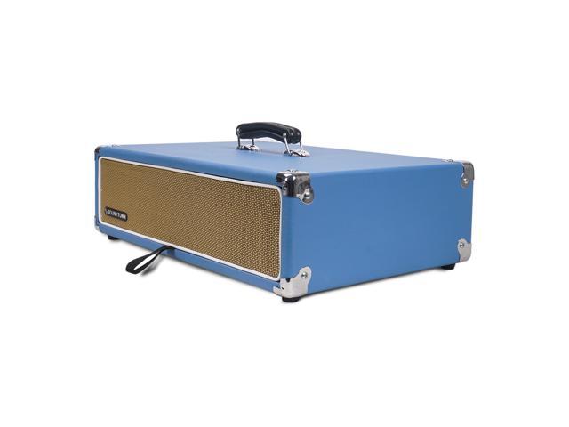 Sound Town Vintage 2U Amp Rack Case, 12.5' Depth with Rubber Feet, Dust Cover, Kickstand, Beau Blue (STVRC-2BL)