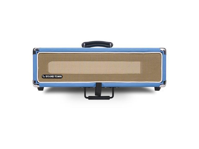 Sound Town Vintage 2U Amp Rack Case, 12.5' Depth with Rubber Feet, Dust Cover, Kickstand, Beau Blue (STVRC-2BL)