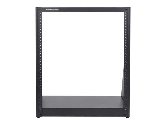Sound Town 12U 2-Post Heavy-Duty Open-Frame Rack, for Audio/Video, Network Switches, Servers, UPS Systems (ST2PF-12HD)