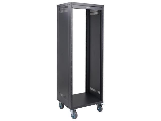Sound Town 30U Universal Steel Rack, w/Mesh Doors, Locking Casters, Vented Side Panels for Audio Video, Server and Network Equipment (STRK-M30UWD)