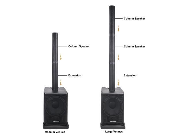 Sound Town Portable Line Array Column PA/DJ System with 12' Powered Subwoofer, TWS Bluetooth, DSP, Carry Bag (CARPO-L2)